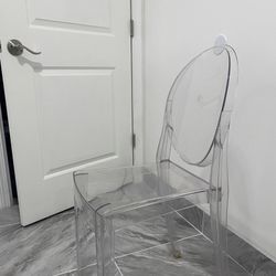 Clear Modern Lucite Acrylic Chairs 