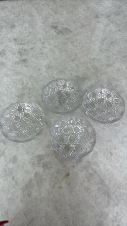 4 pieces vintage crystal candy dishes