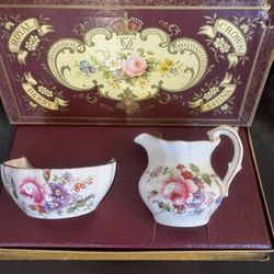 Royal Crown Derby Posies English Bone China Sugar& Creamer Set.