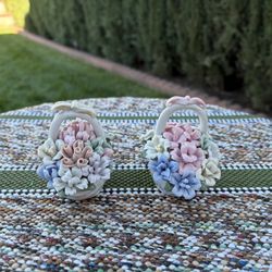 Vintage Porcelain Flower Baskets For Sale