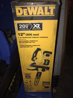 Dewalt 20 volt XR brushless 12” Chain saw brand new