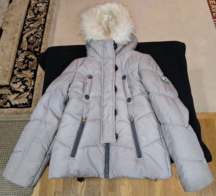 Girls London Fog Houndstooth print Winter Parka