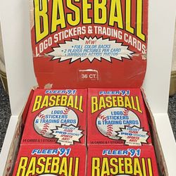 Fleer ‘91 Box Baseball Cards 36 Ct. (Unopened)