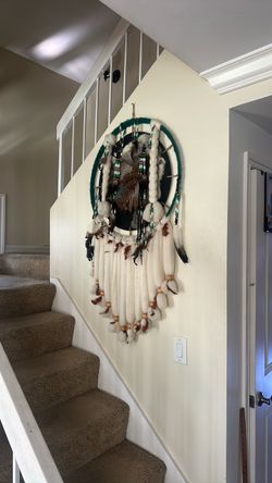 Large Handmade Dream Catcher with Feathers and Beads