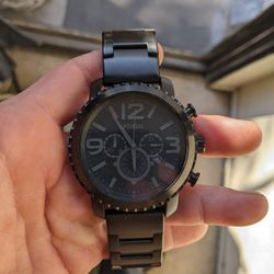 Mens Fossil Black Chronograph Watch