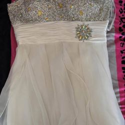 Y2K White Strapless Dress