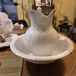 Buford brothers vintage porcelain pitcher and bowl