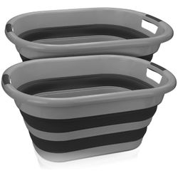 Brookstone Large Size Collapsible Laundry Baskets (2pk)