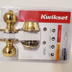 Kwikset Entry Door & Deadbolt Set Polished Brass