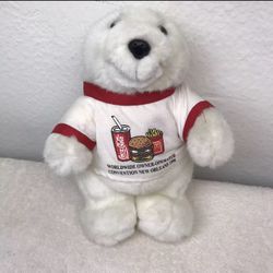 1996 Coca Cola McDonalds owner operator convention polar bear plush New Orleans 9"