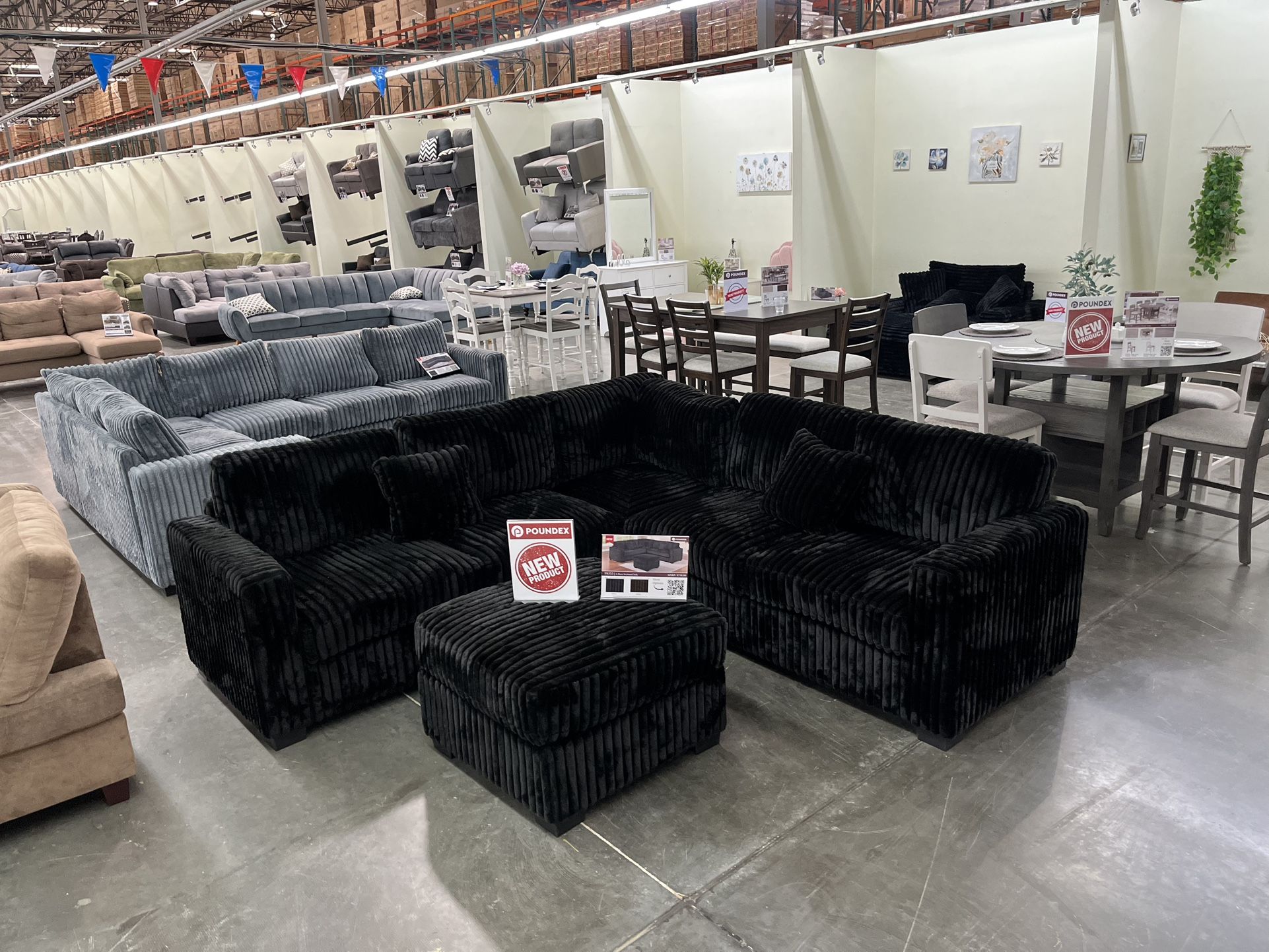 New Black Sectional