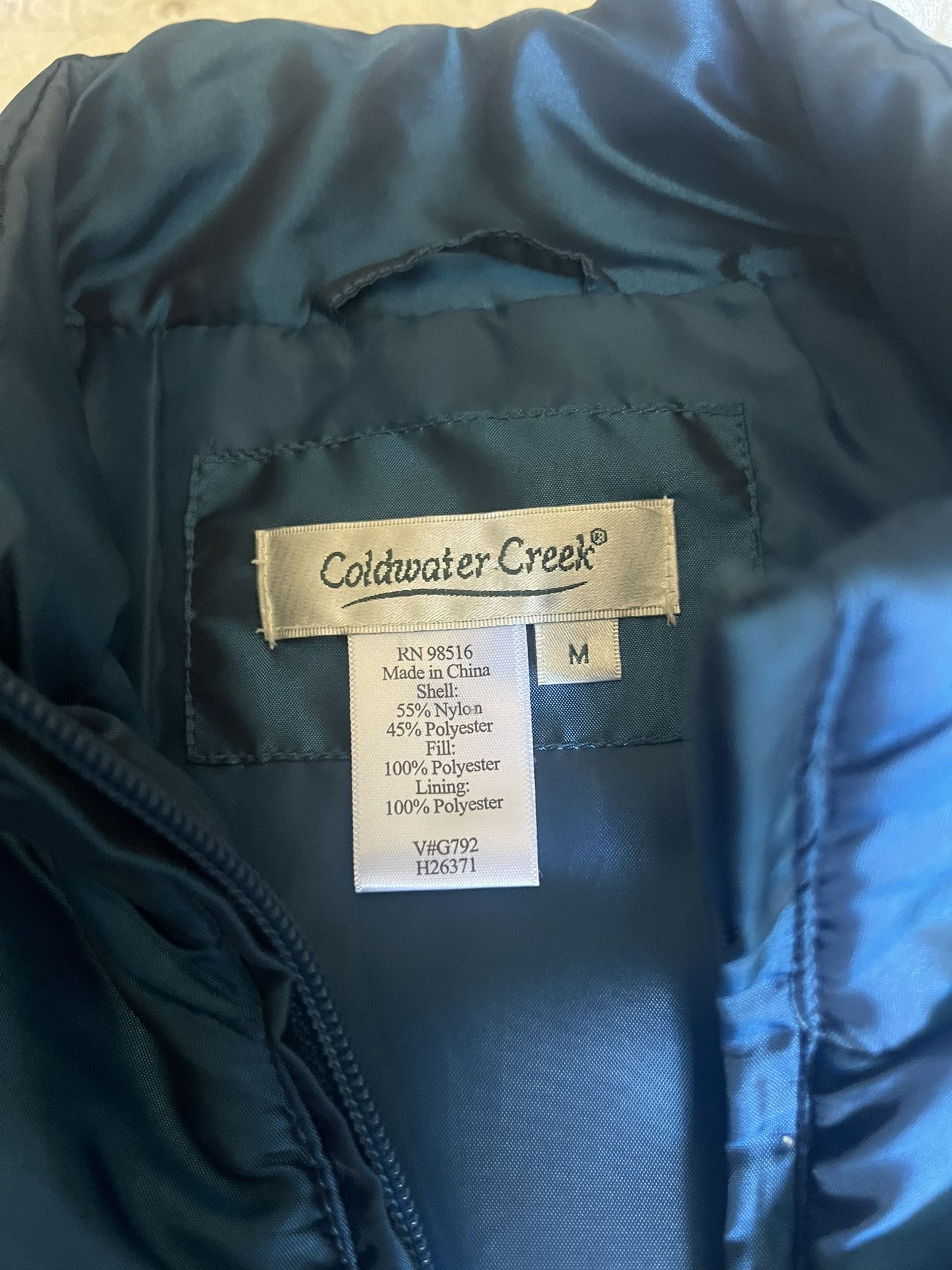Blue Coldwater Creek Puffer Vest 