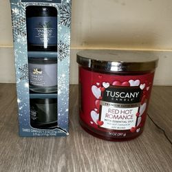 Candle Bundle – Yankee Candle Set + Large Tuscany Candle