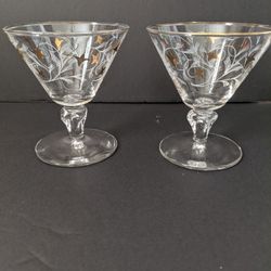 Two Vintage Martini Glasses