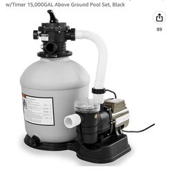 3/4 HP 17 “ Sand Filter 15000 Gal Above-Ground Index Power Spa Pool Water Pump 4-Way Valve Media Filter Pond  Fountain 