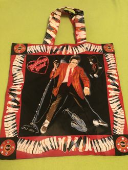 Elvis Music Heartbreak Hotel Guitar Jeweled Rhinestone Tote Bag