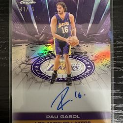 Pau Gasol 2025-26 Topps Chrome Autograph Issue Auto Purple Refractor SP /75
