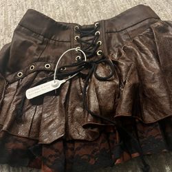 Halloween  Pirate Leather Lace Skirt 