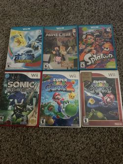 Nintendo Wii / Wii U Game Bundle - Mario, Pokémon, Splatoon, Minecraft - 6 Games