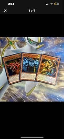 Konami Yu Gi Oh Legendary Decks II Ultra Rare Yugi's God Card Set LDK2-ENS01, LDK2-ENS02 & LDK2-ENS03
