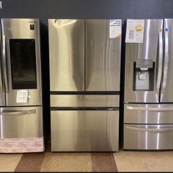 Samsung Bespoke 4 Door French Door Refrigerator With Beverage Center And Ice Maker 🧊 Scratch  AND  Dent  GZI
