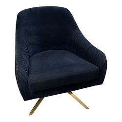 West Elm Roar & Rabbit Pleated Swivel Chair in Performance Velvet
