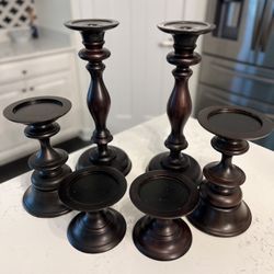 Pottery Barn turned wood candle sticks