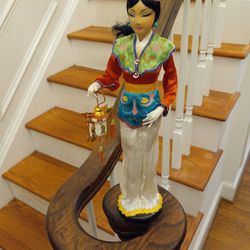 Vintage Japanese Geisha Doll 16 " Tall With Lantern