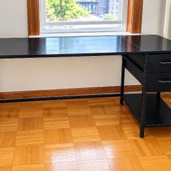 🖥️ Black Computer/Office Desk with Drawers – Great Condition