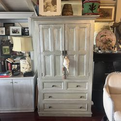 Armoire Painted Metallic Silver. 