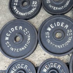 Pair of 33lb olympic plates 