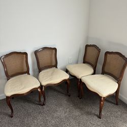 Set Of 4 Vintage French Style Cane Chairs