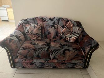 Brushstroke Design Loveseat with matching pillows