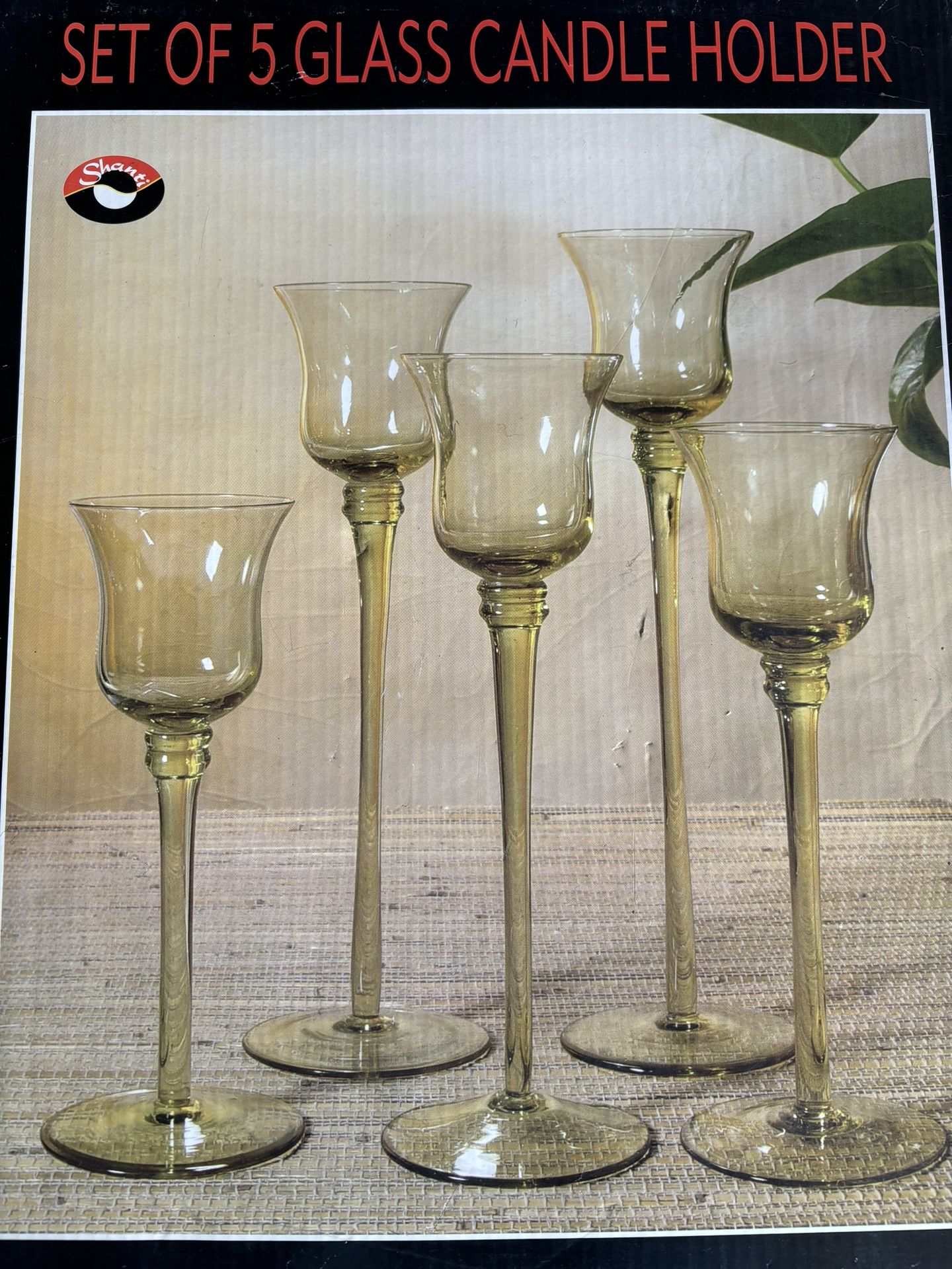 Antique glass candle holder