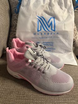 Musabela Footwear Gray and Pink Sneakers