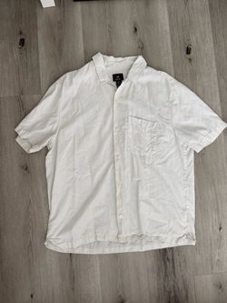 H&M White Short Sleeve Button-Up Shirt