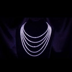 Lab Diamond Gold Necklace 