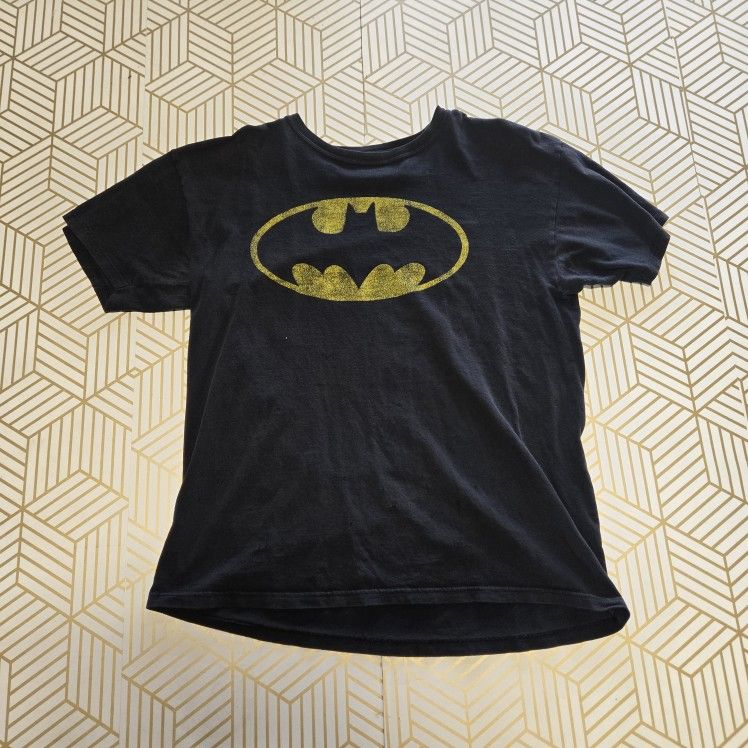 Black Batman T-Shirt DC Comics short sleeve Large