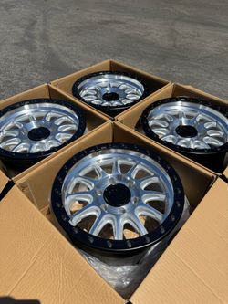 New Machined Raceline ALPHA 17” Off-Road Wheels 6 Lug Chevy GMC Toyota 6x139.7 Rims Rines 6x5.5