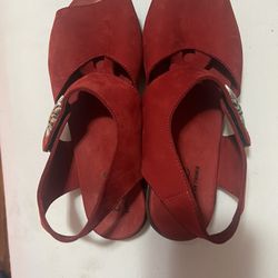 Arche Red Peep Toe Sandals 