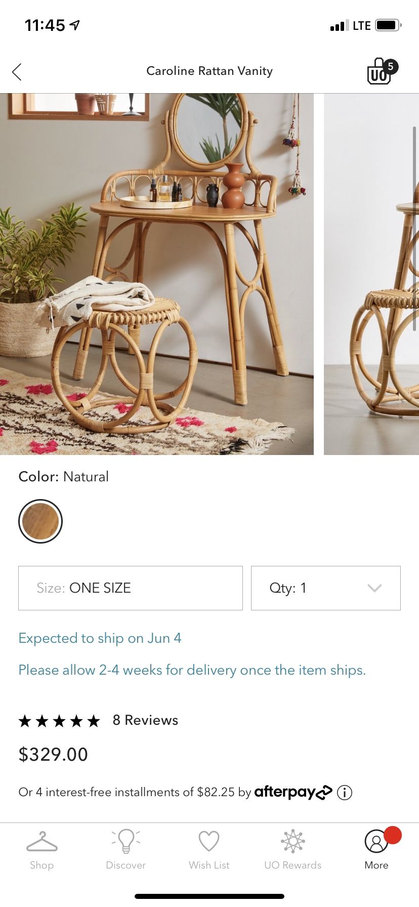 Caroline Rattan Vanity Desk Urban Outfitters