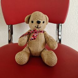 Wangs International vintage Burlap jointed stuffed bear plush