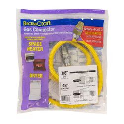 BrassCraft 1/2 in. MIP x 1/2 in. MIP x 60 in. Gas Connector (5/8 in. O.D.) w/ Safety+Plus2 Thermal Excess Flow Valve (107,000 BTU)