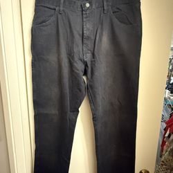 Black denim jeans with a straight fit