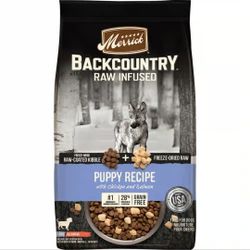 Merrick Backcountry - Raw Infused - Chicken & Salmon - Puppy - Grain-free - Dry Dog Food 4lbs