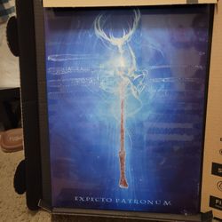 Brand New Displate Harry Potter Metal Poster Expecto Patronum Blue Wand
