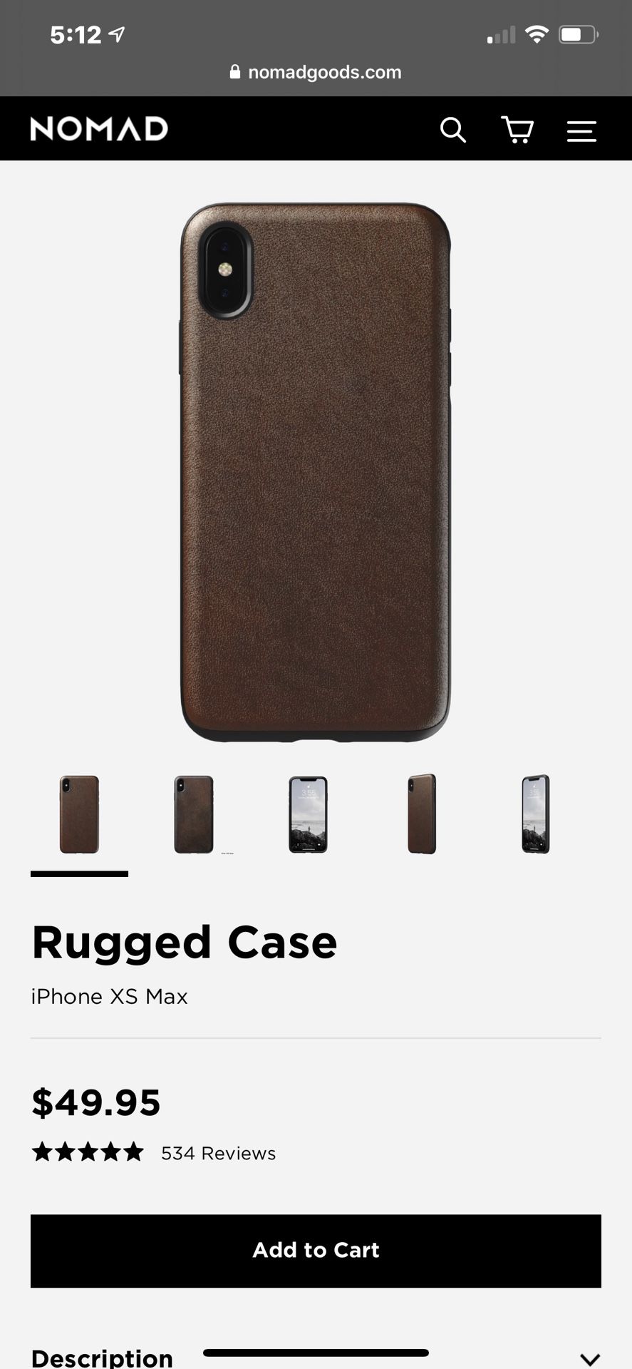 Nomad XS Max Case Genuine Leather