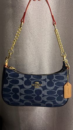Denim blue coach purse