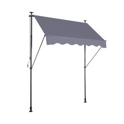 Manual Retractable Awning-78'' Non-Screw Outdoor Sun Shade Cover with UV Protection – 100% Polyester Made Outdoor Canopy Adjustable Patio Door Window 