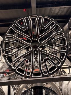 222s black machine wheels tires Chevy 6lug